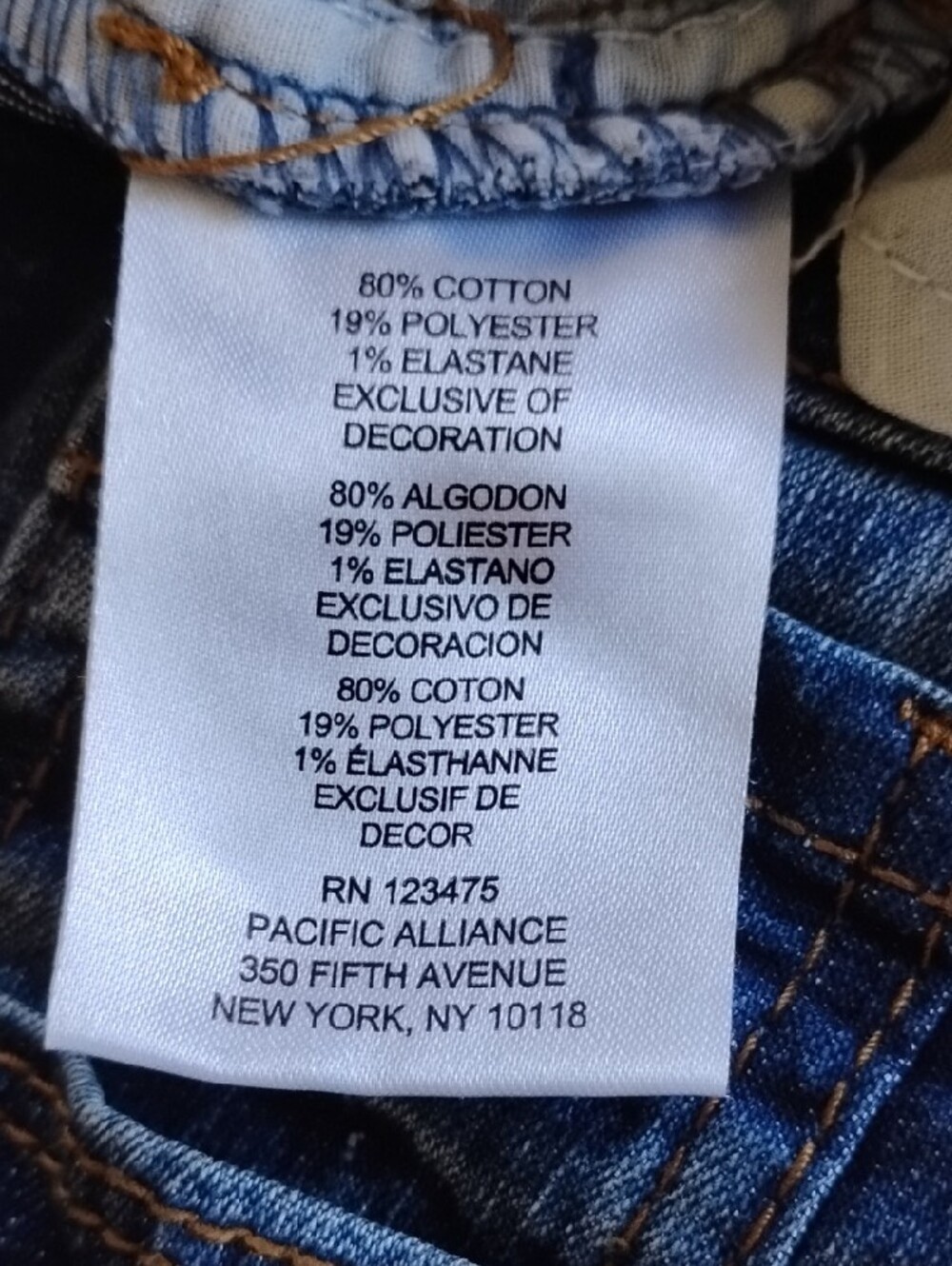 Ellen Tracy Size 12 Blue Skinny Jeans with Pink Floral Embellishments - Picture 15 of 16